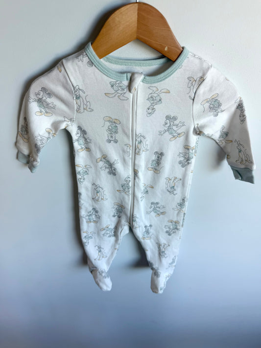 Mickey + Friends White Sleeper / 3-6m