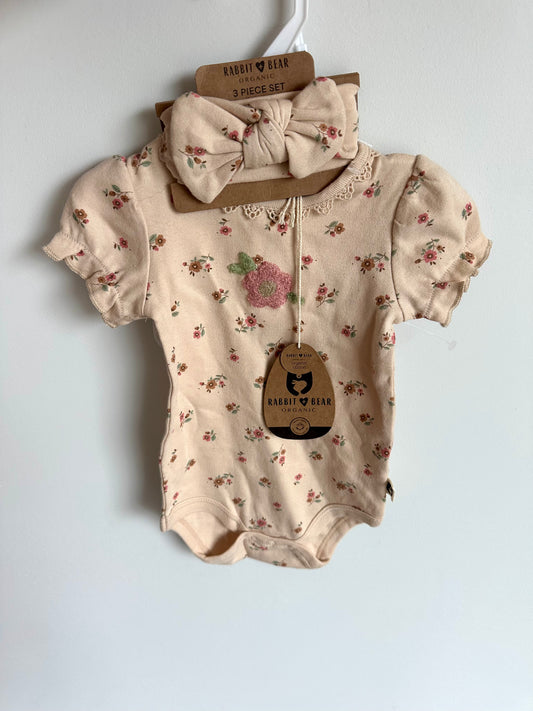 Bow + Floral Bodysuit (With Tags) / 6-9m