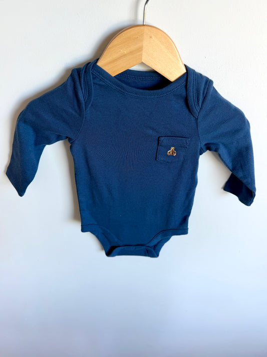 Gap Navy Long Sleeve Bodysuit / 3-6m