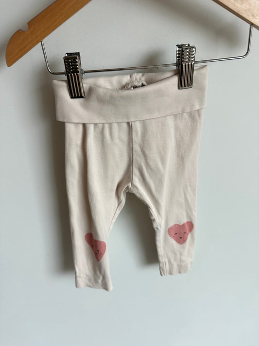 Cream Heart Knee Pants / 6-9m