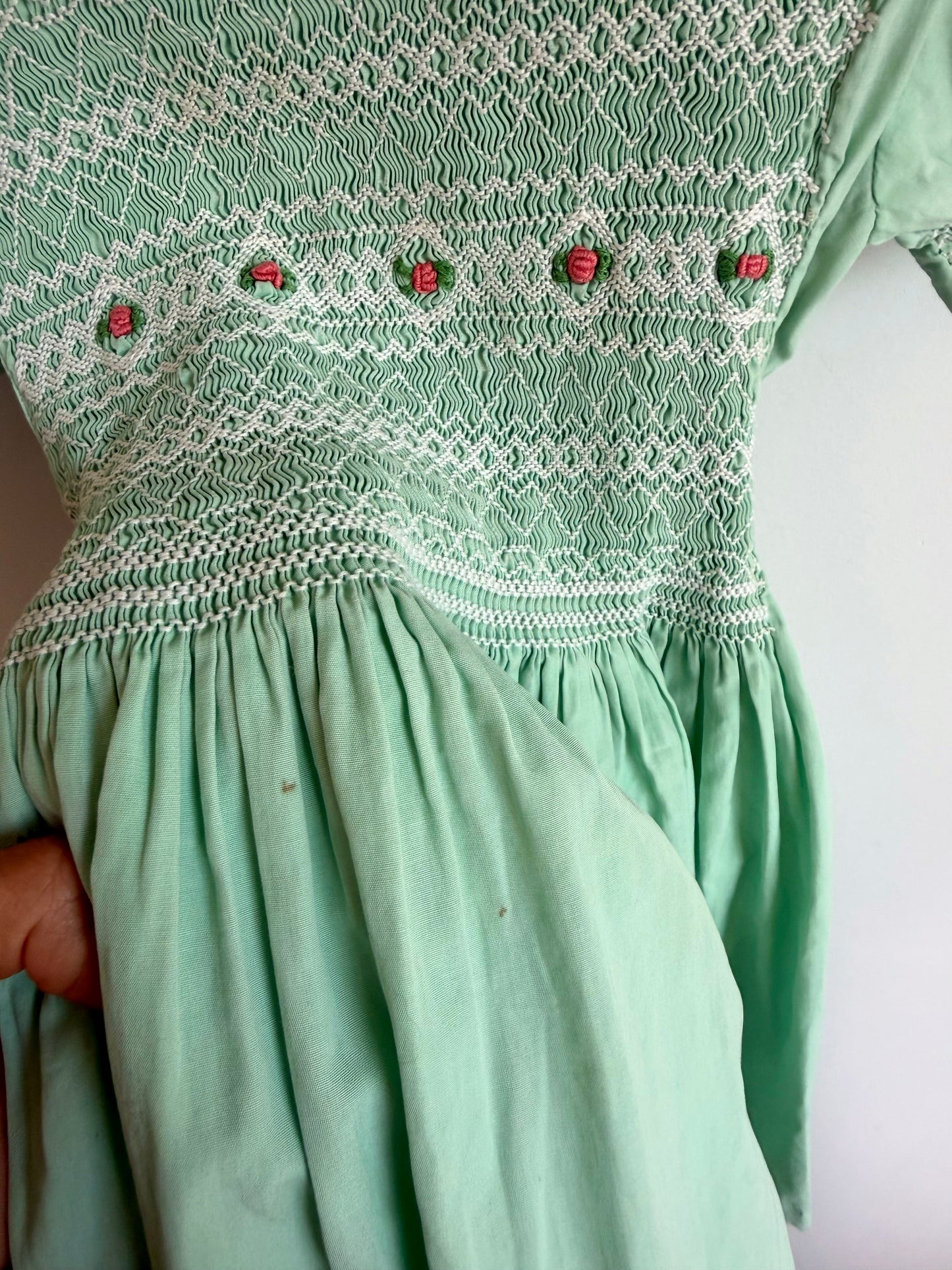 Mint Embroidery Rushing Dress / 3-4T?