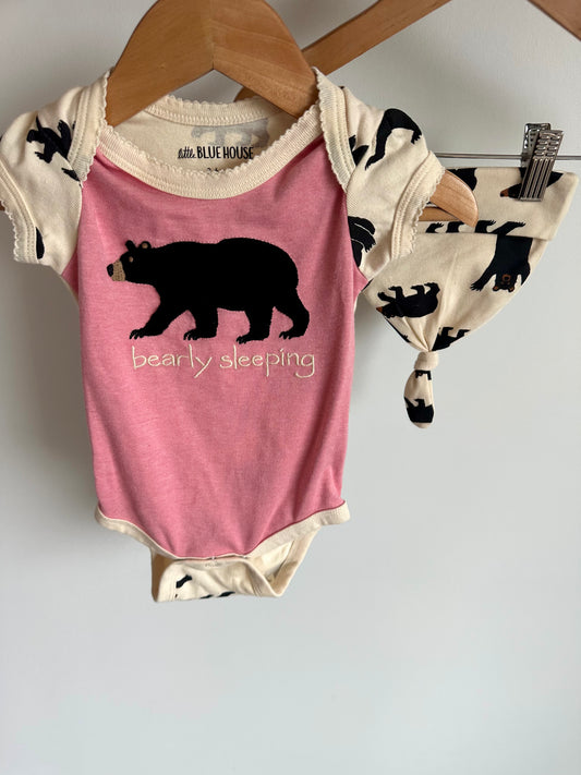 Bearly Sleeping Bodysuit + Toque Set / 3-6m