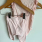 Gap Pink Bodysuit Ruffle Sleeve + Panats Set / 3-6m