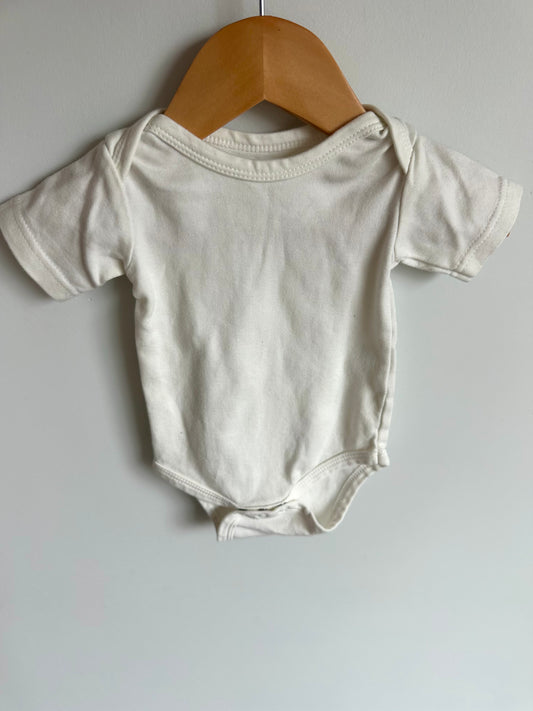 White Organic Cotton Bodysuit / 0-3m?