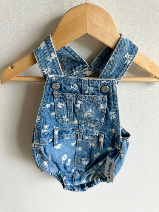 Jean Bubble Floral Print Overalls (With Tags) / 3-6m