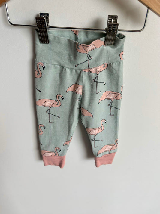 Handcrafted on Vancouver Island Flamingo Leggings / 3-6m