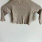 Ribbed Organic Beige Wrap Top / 3-6m