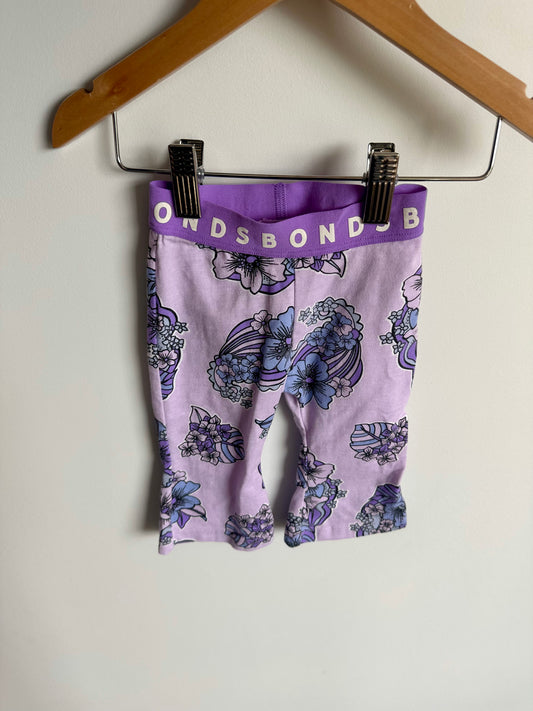Bonds Flared Purple Floral Pants / 3-6m (Size 00)