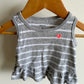 Striped Small Heart Grey Tank Top / 3m