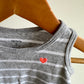 Striped Small Heart Grey Tank Top / 3m