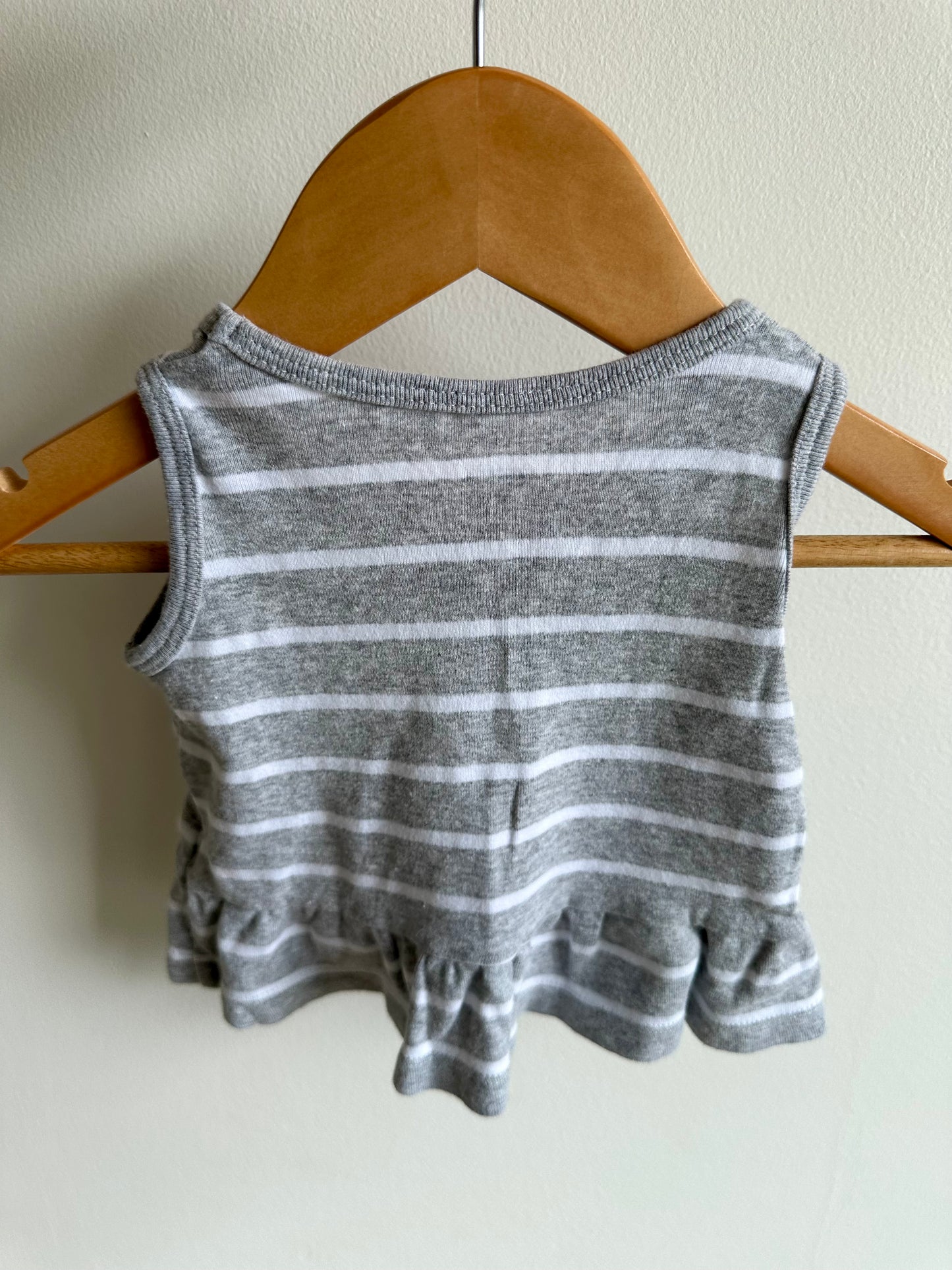 Striped Small Heart Grey Tank Top / 3m