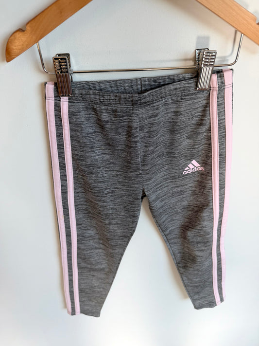 Adidas Pink Stripe Athletic Leggings / 4T