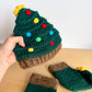 Christmas Tree Knit Hat + Slippers / 0-12m
