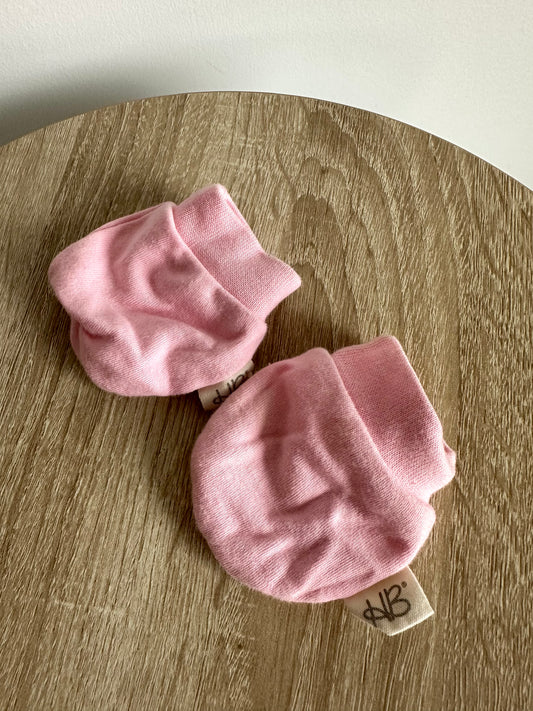 Pink Cotton Mits / 0-3m