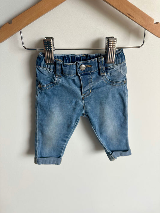 Mayoral Jeans with Teddy Bear Pockets / 1-2m