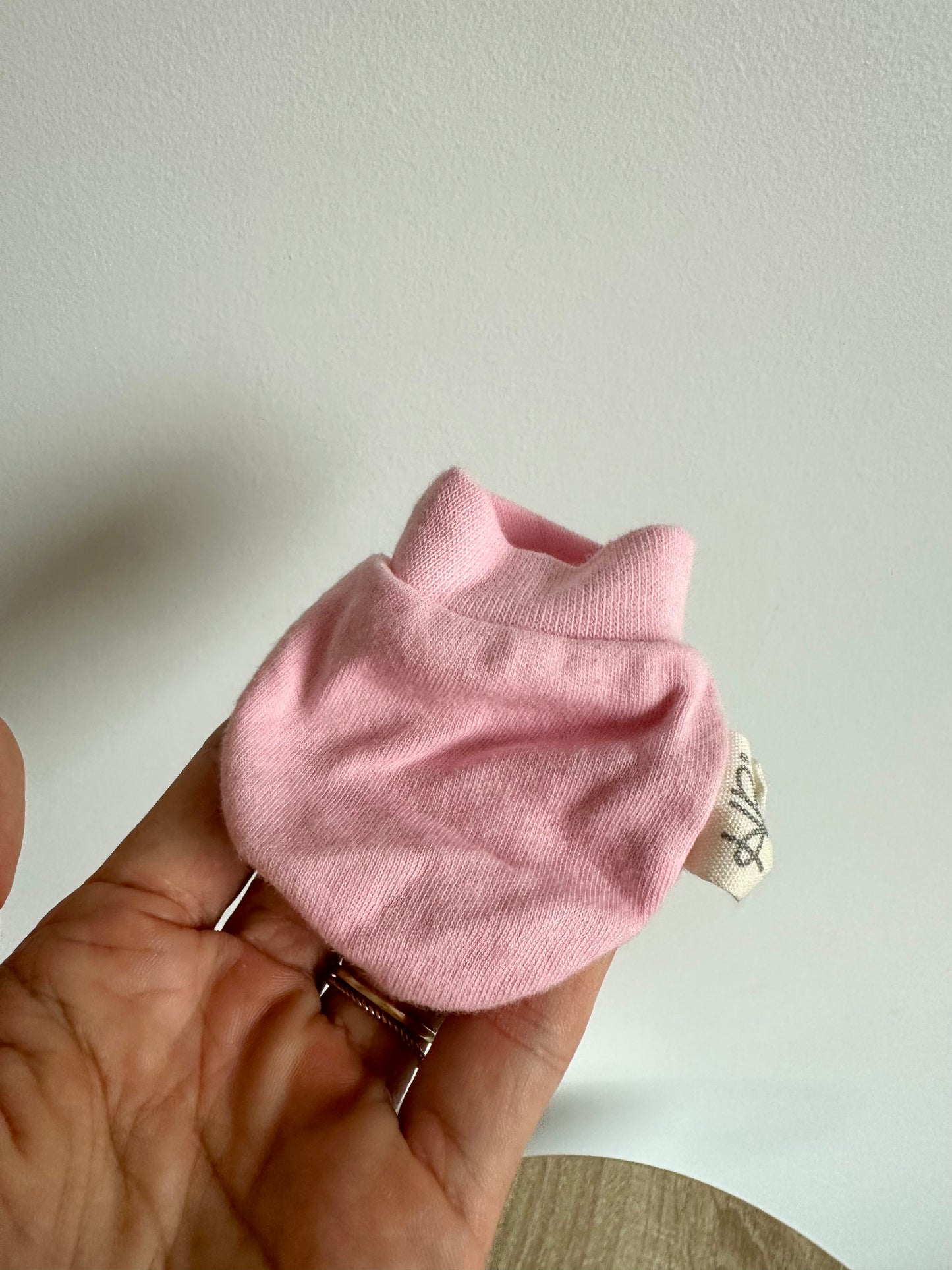 Pink Cotton Mits / 0-3m