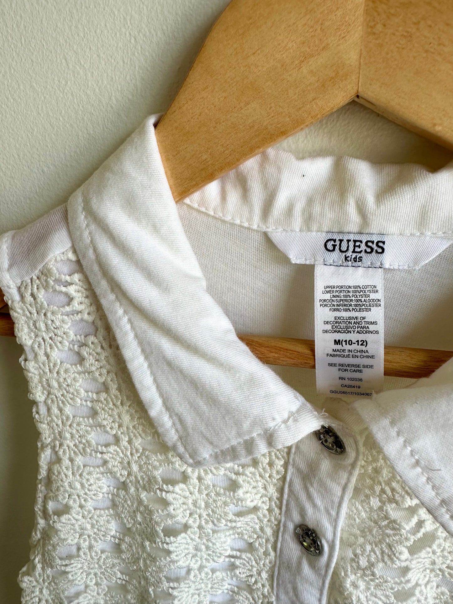 Guess White Daisy Dress / 10-12 years