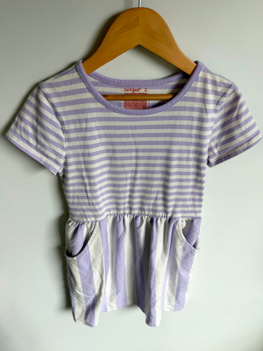 Purple Striped Dress with Pockets / 8 years
