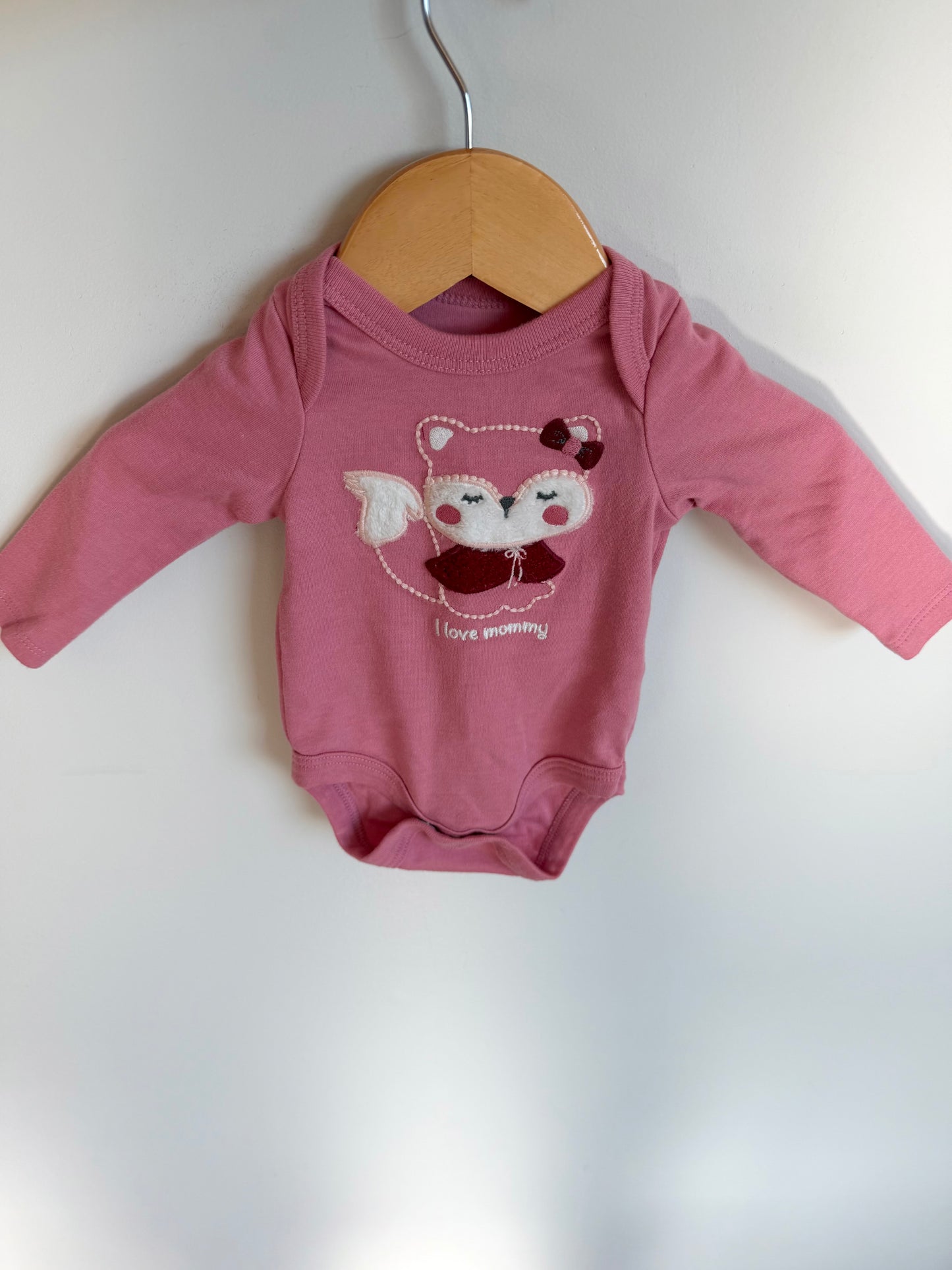 Fox "I Love Mommy" Textured Bodysuit / 3m