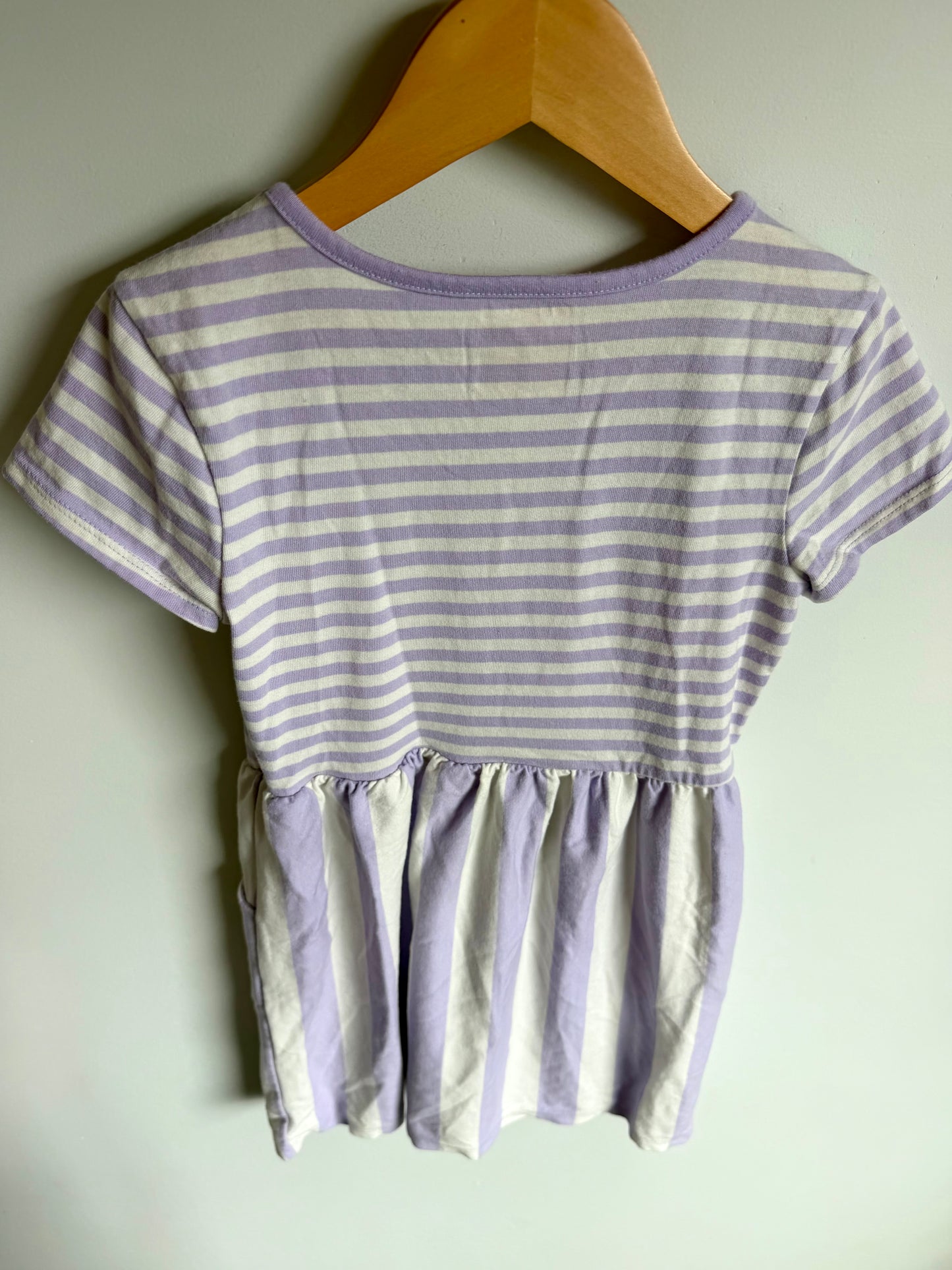 Purple Striped Dress with Pockets / 8 years