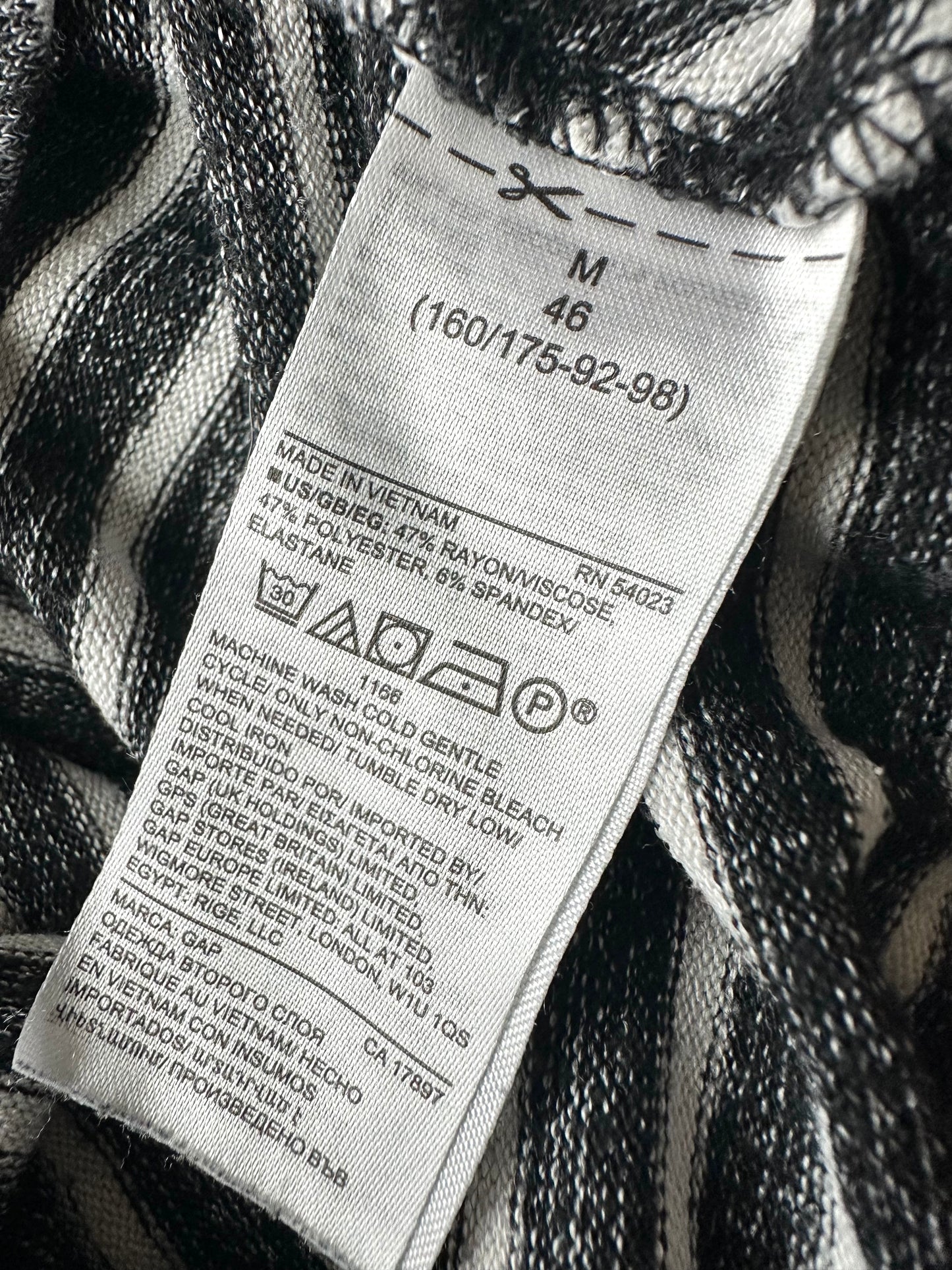 Gap Charcoal Stripe Rayon Blend Dress / Medium