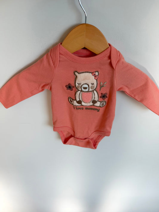 Bear "I Love Mommy" Textured Bodysuit / 3m