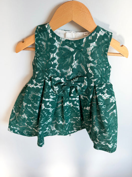 Green Formal Lace Floral Dress (With tags) / 6m