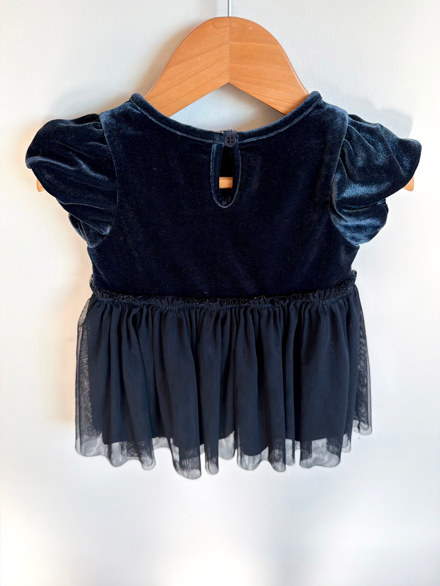 Sapphire Velvet Formal Dress / 12-18m