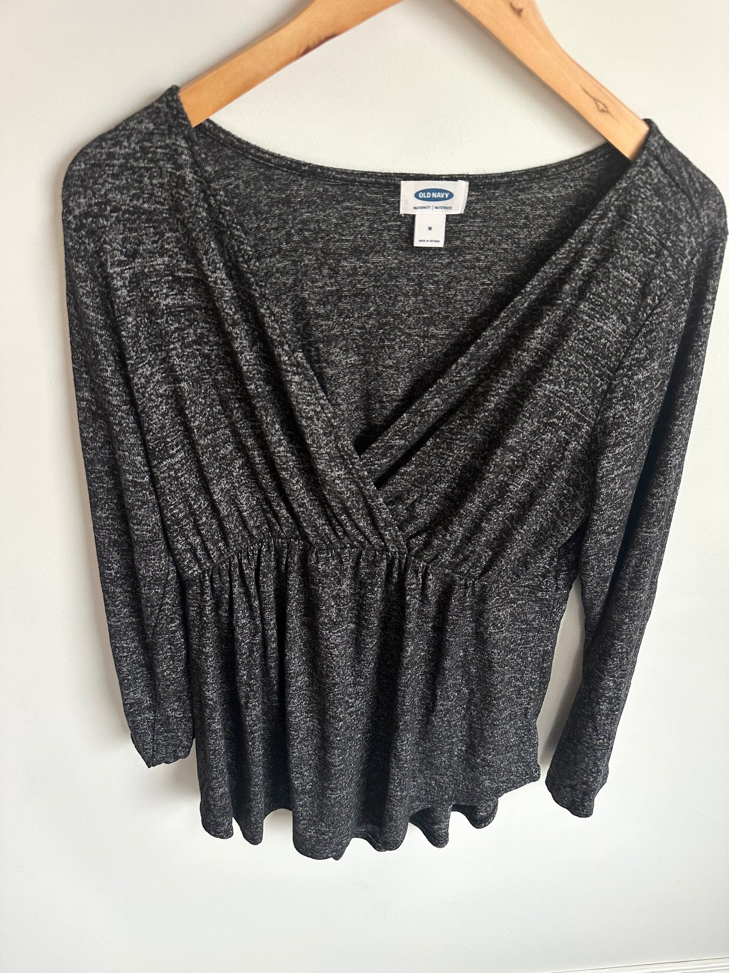 Grey Long Sleeve Maternity or Nursing Friendly Top / Medium