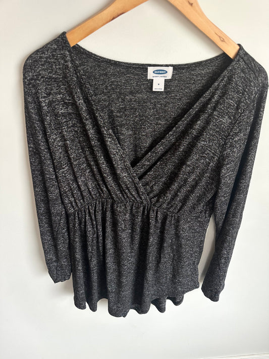 Grey Long Sleeve Maternity or Nursing Friendly Top / Medium