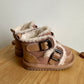 Tan Sherpa Lined Velcro Boots / Size 2 Infant