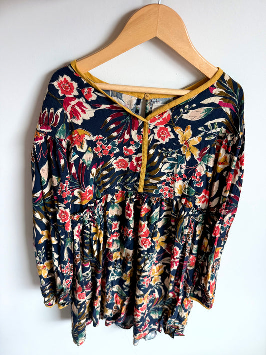 Zara Navy Floral Dress / 11-12 years
