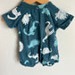 Bonds Short Sleeve Dino Tie Blue Romper / 3-6m