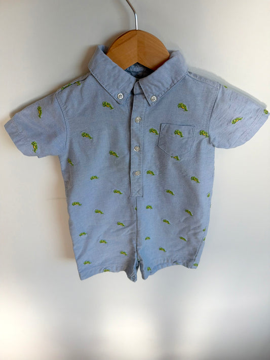 Frog Hopping Romper / 12m