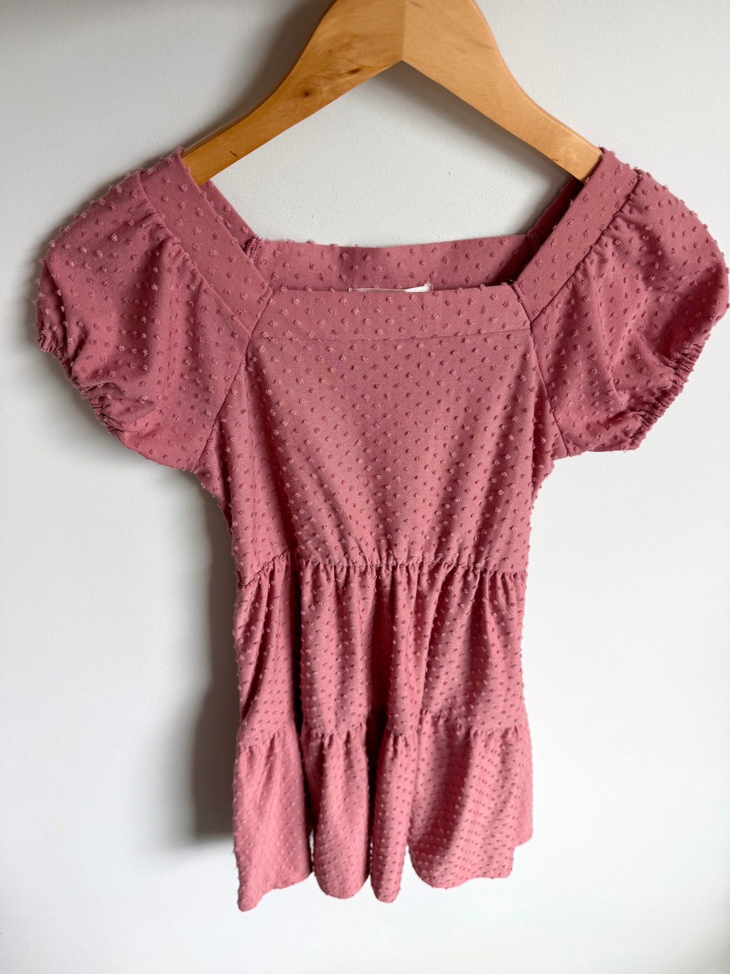 Blush Tiered Dotted Dress / 10 years