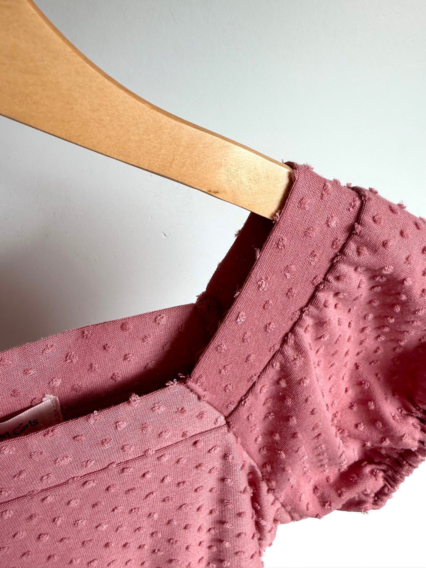 Blush Tiered Dotted Dress / 10 years