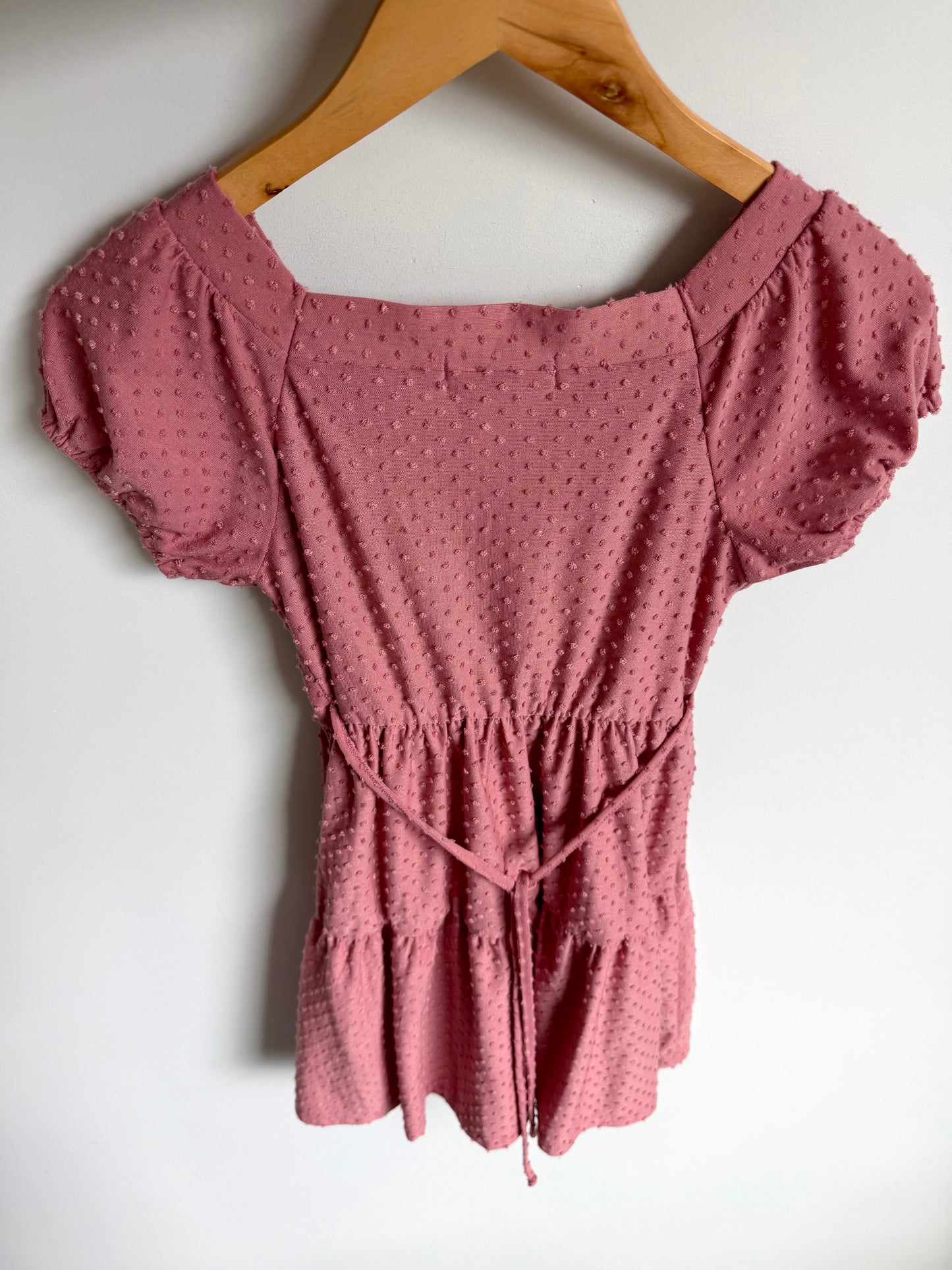 Blush Tiered Dotted Dress / 10 years