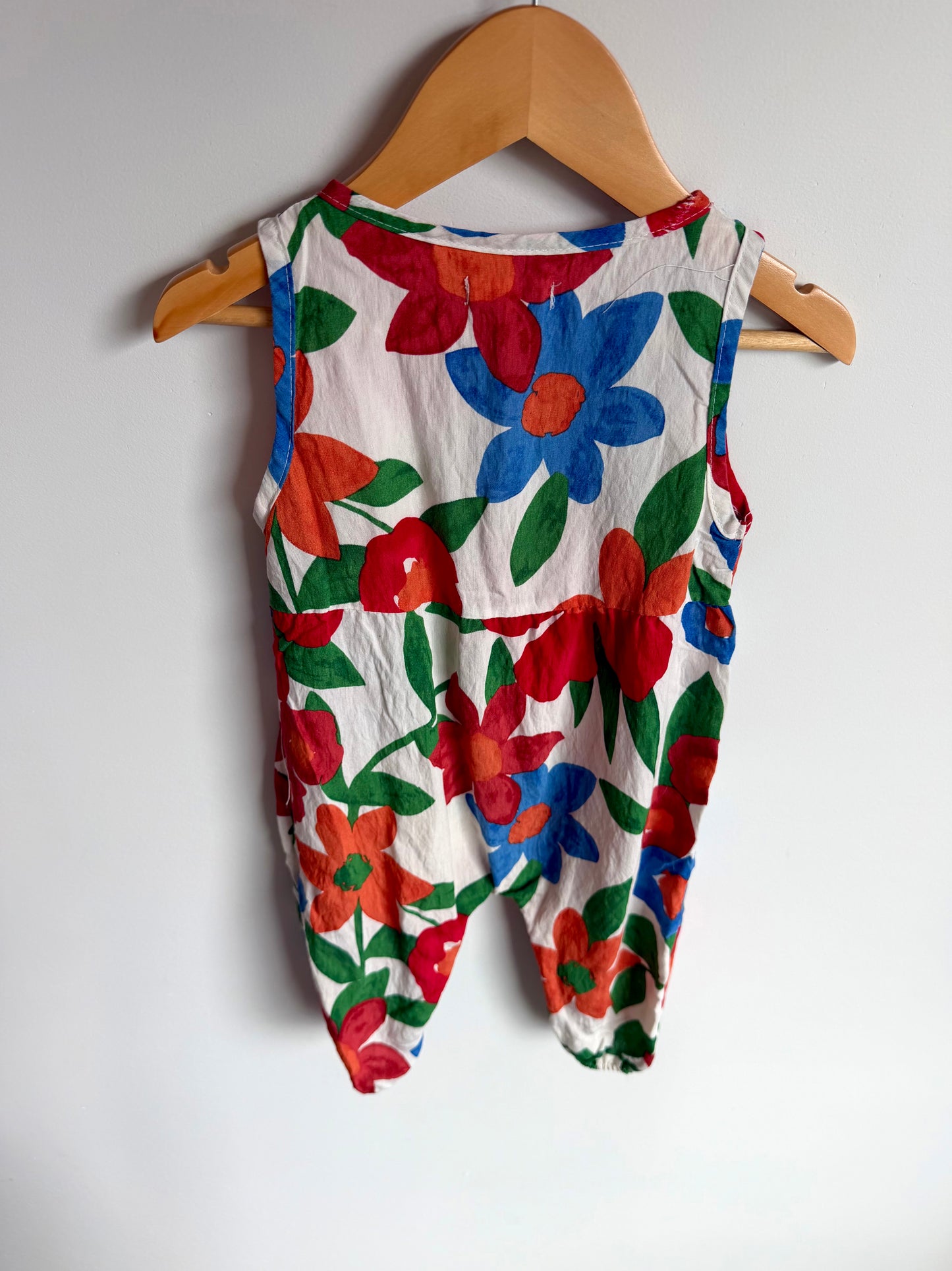 Bright Floral Sleeveless Jumpsuit / 12-18m