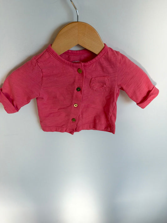 Pink Button Up Top / 9m