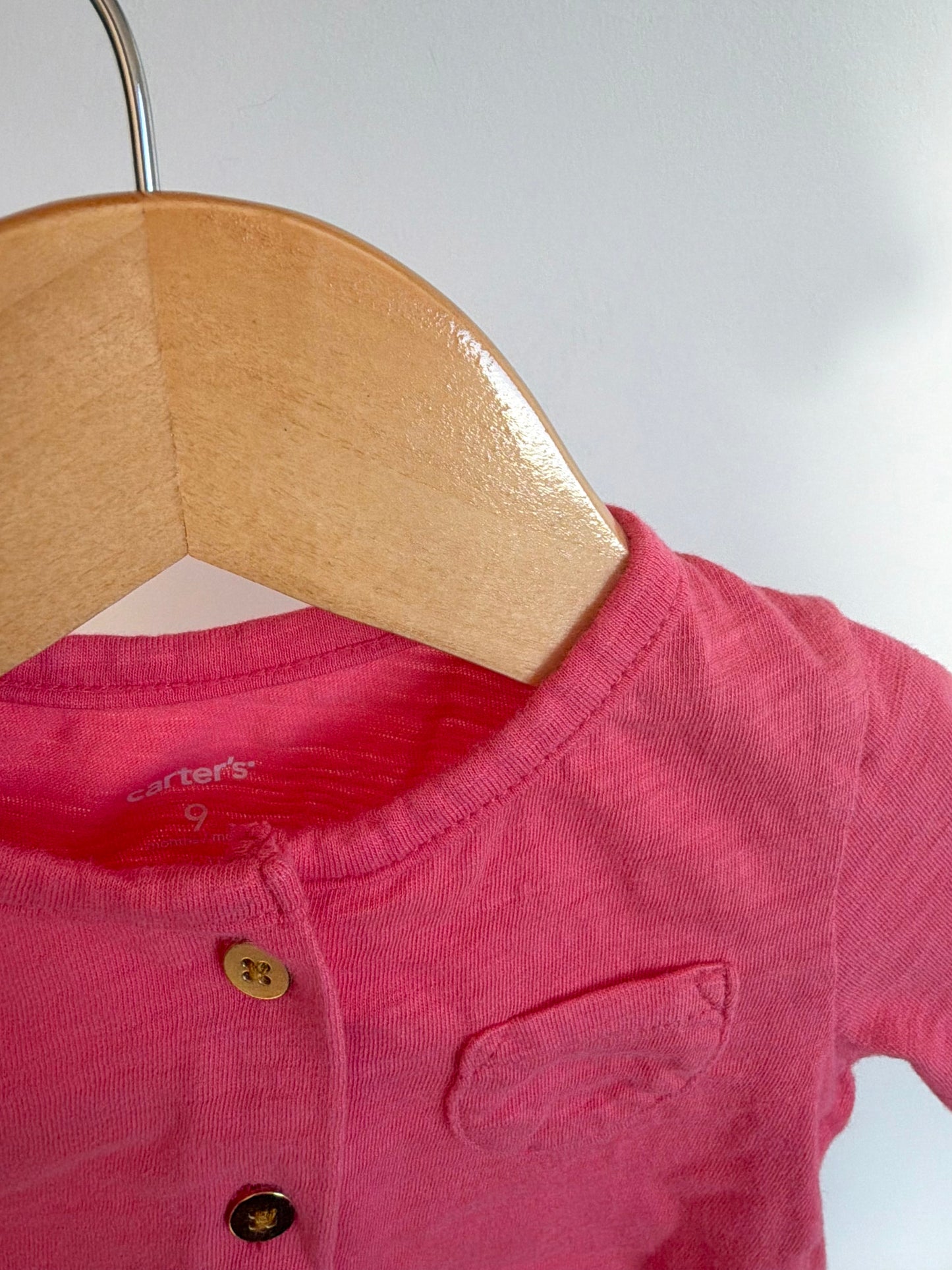 Pink Button Up Top / 9m
