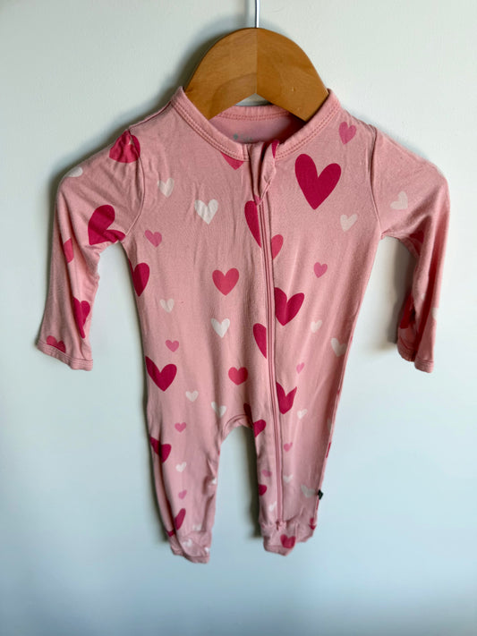 Kyte Heart Pink Sleeper / 6-12m