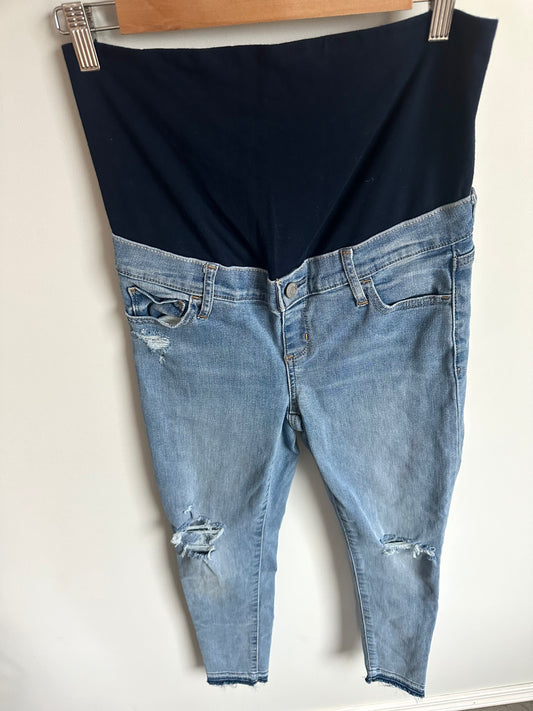 Gap Light Distressed Maternity Jeans / 27/4