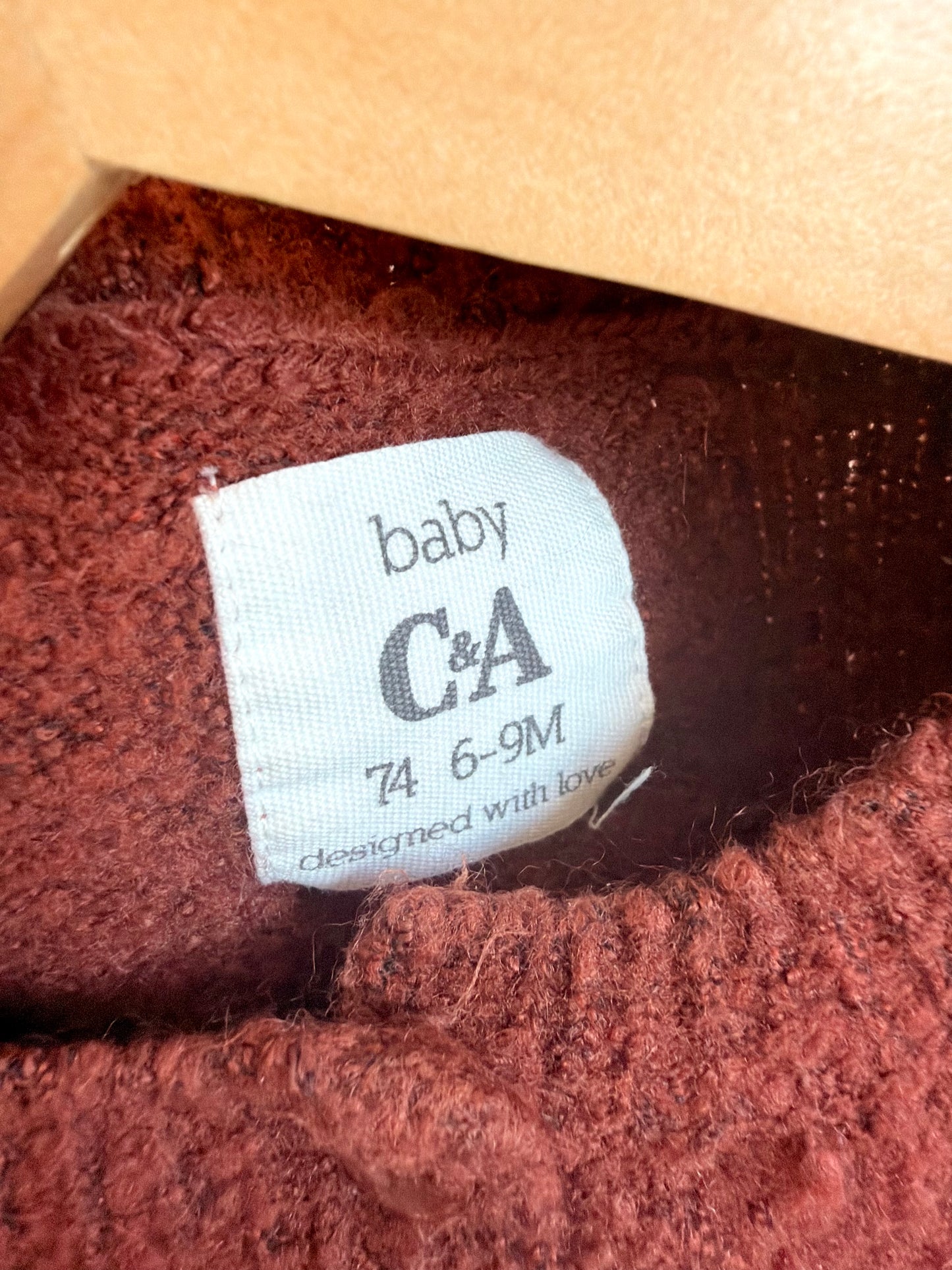 Rust Ruffle Sleeve Sweater / 6-9m