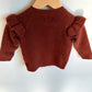 Rust Ruffle Sleeve Sweater / 6-9m