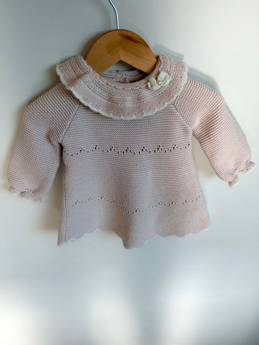 Blush Knit Pearl Dress / 3-6m