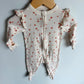 Ruffle Sleeve Floral 2 Way Zipper Sleeper / 3-6m