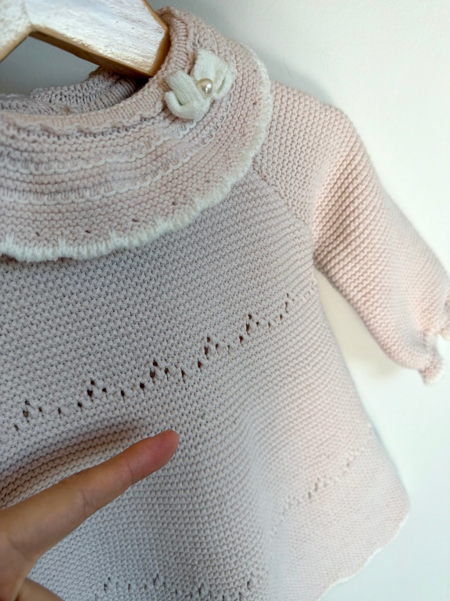 Blush Knit Pearl Dress / 3-6m