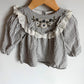 100% Cotton Stripe Embroidered Long Sleeve / 18m