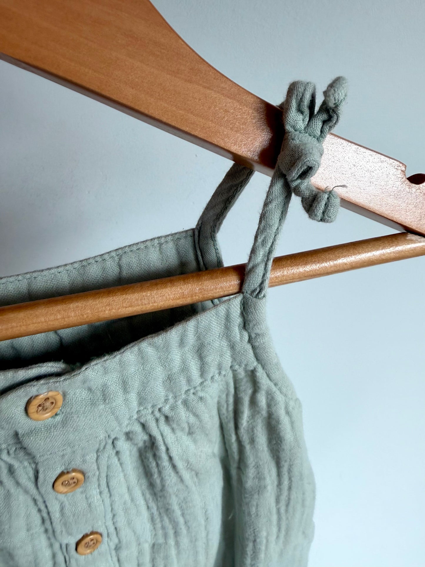 Organic Sage Bubble Romper / 18m