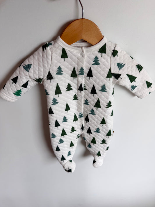 Tree White Snap Sleeper / 0-3m